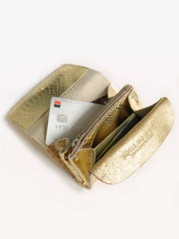 Porte monnaie Kate python doré - Barnabé aime le café