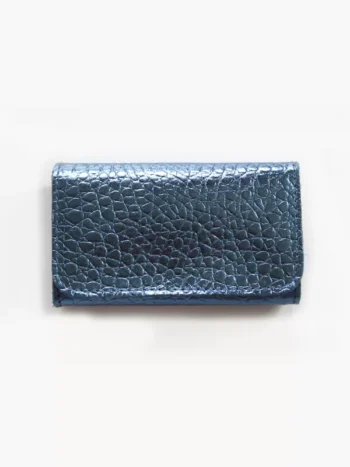 Porte monnaie Kate croco bleu nacré - Barnabé aime le café
