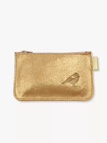 Porte monnaie cuir paillettes cannelé dor - Barnabé aime le café