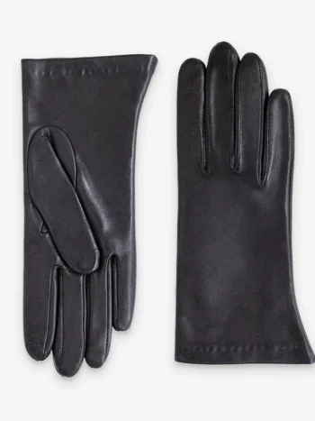 Gants en cuir agneau, 100% soie et tactile Noir - Glove Story