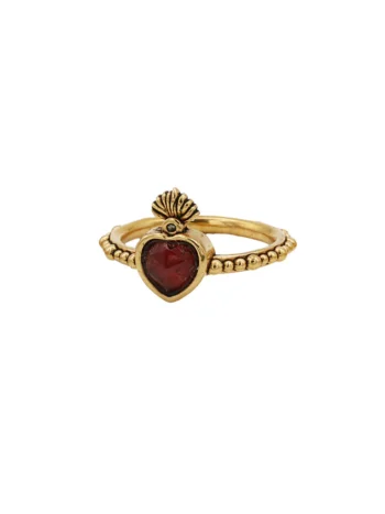 Bague Sacha coeur flamme en Hessonite - LA2L