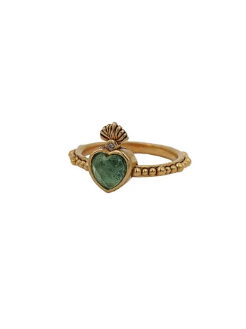 Bague Sacha coeur flamme en Tourmaline bleue - LA2L