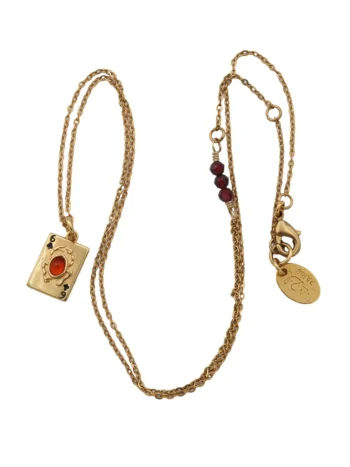 Collier Sacha Minicarte : Protege/Scarabée Cornaline - LA2L