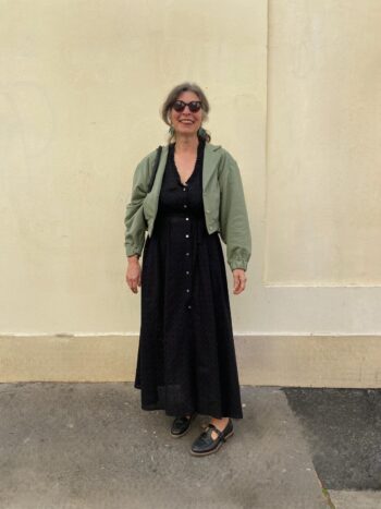 Robe Jocelyne broderie anglaise noire - Les Roussoeurs