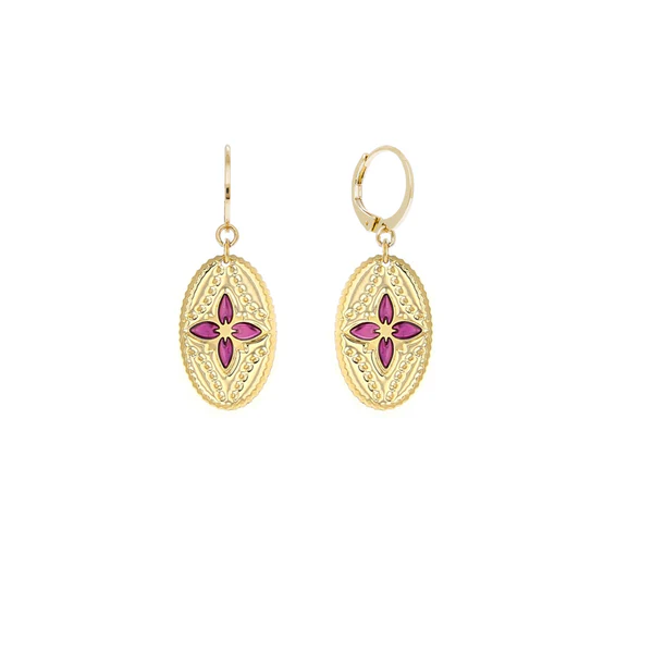 Boucles d'oreilles médaille Lotus - Laeti Trema – Image 2
