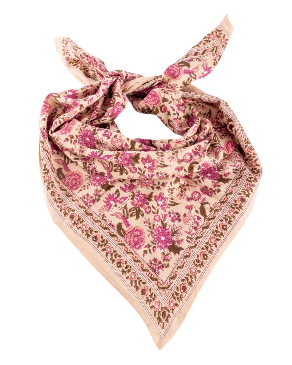 Foulard Goa Pink grand modèle - Bindi Atelier