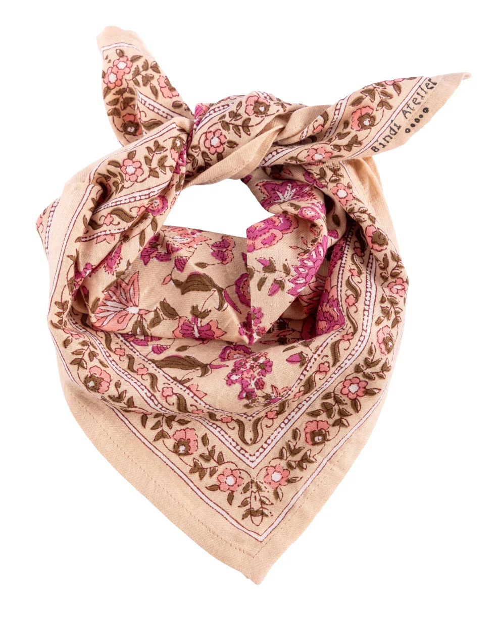 Foulard Goa Pink petit modèle - Bindi Atelier